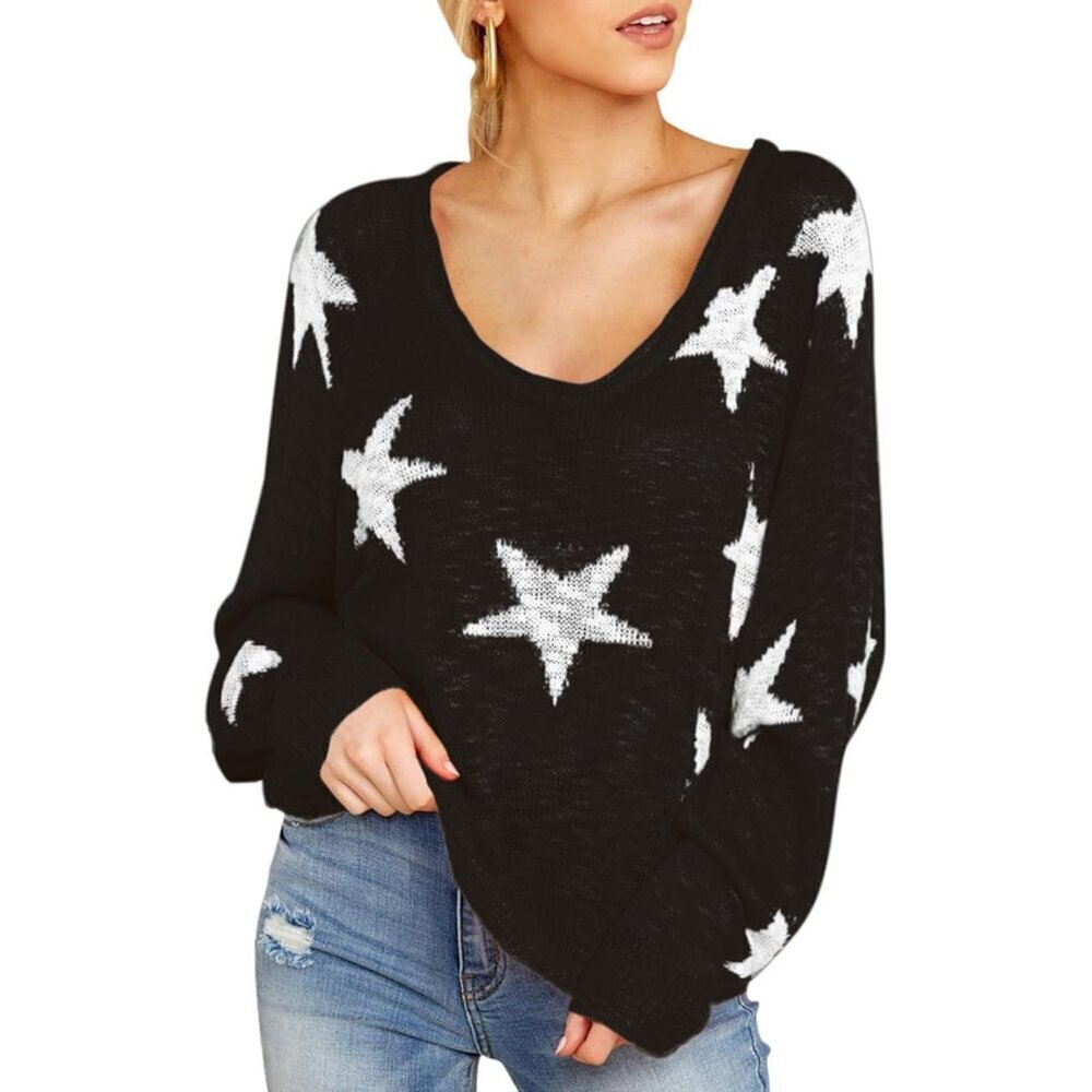 Oversized Women Sweater Knit Mesh Crewneck Baggy Pullover Beach Coverup